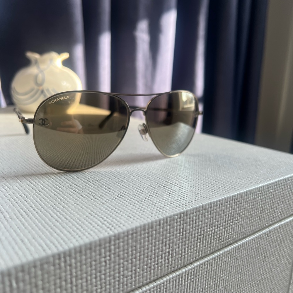 Chanel Aviator Sunglasses - Silver